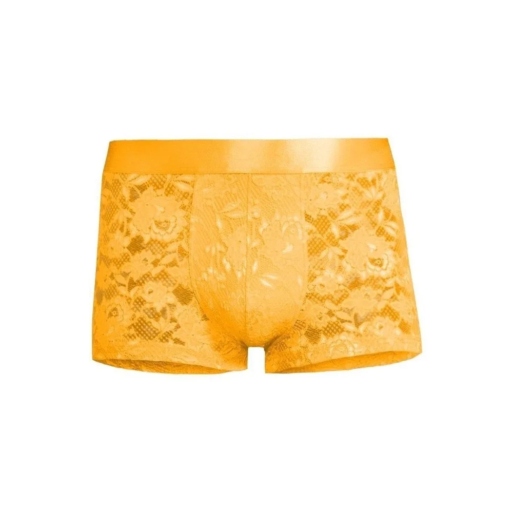 Cosabella Never Say Never Lace Classic Trunk Boxer Brief yellow size S